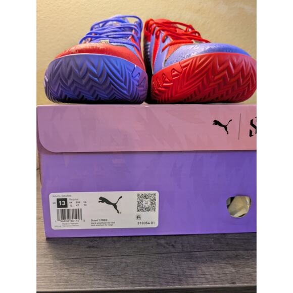 Puma Scoot Zeros Pred Men's Basketball Dark Amethyst/Red 310354-01 Size 13 - Picture 8 of 8